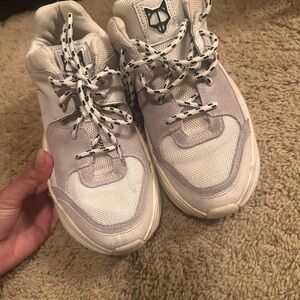 Naked Wolfe White and Gray Athletic Sneakers